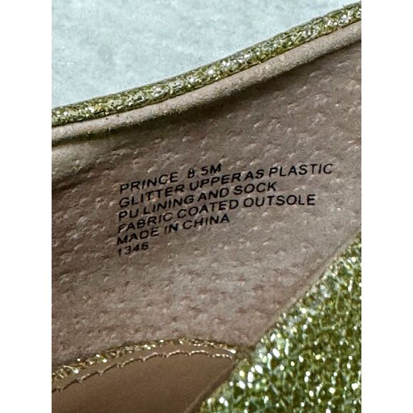 BETSEY JOHNSON Prince d'Orsay Pointed Toe Glitter Heels, Gold, Sz 8.5M - Picture 13 of 13